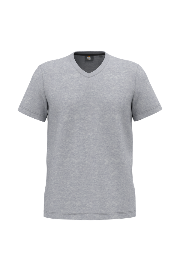 T-shirt écoresponsable col V antibactérien homme Oxford Grey WK. Designed To Work