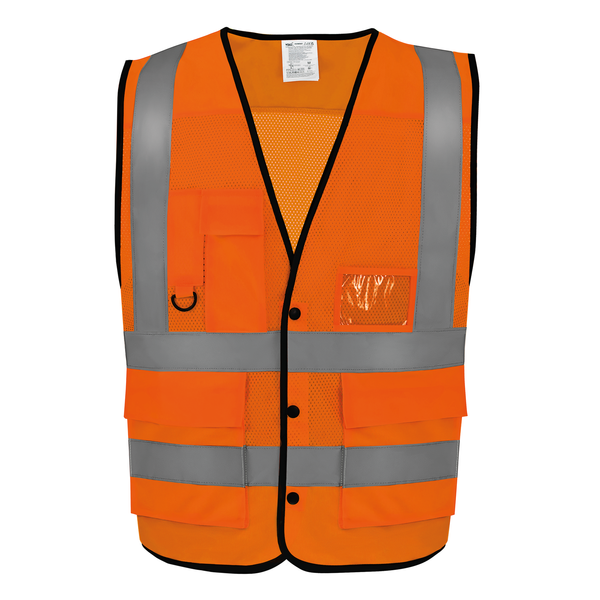 Gilet boutonné haute visibilité Eco Superior Hi Vis Orange Yoko
