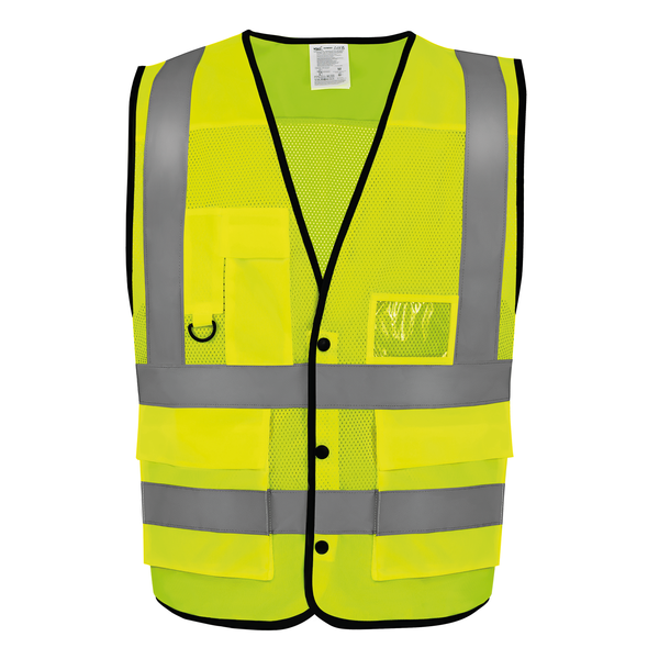 Gilet boutonné haute visibilité Eco Superior Hi Vis Yellow Yoko
