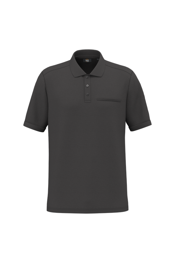 Polo unisexe écoresponsable avec poche poitrine Dark Grey WK. Designed To Work
