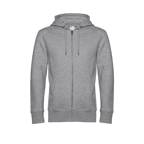 Sweat-shirt capuche zippé KING Heather Grey B&C