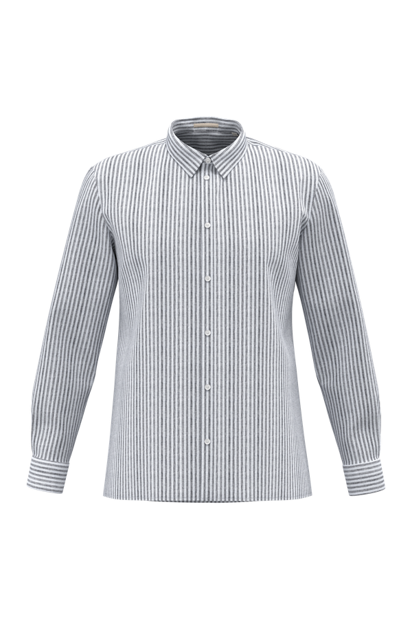 Chemise rayée en lin homme White / Navy Blue Stripes Spasso