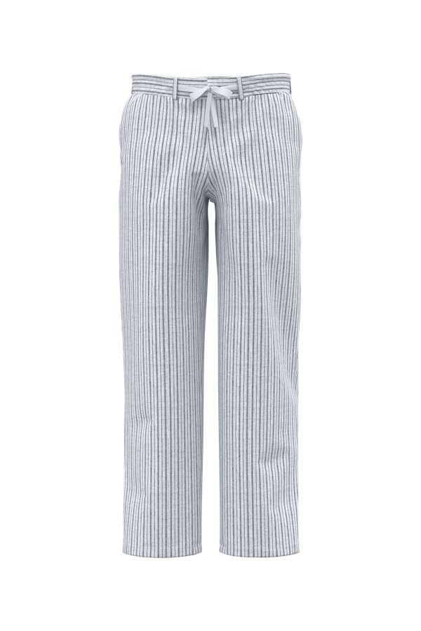 Pantalon rayé en lin homme White / Navy Blue Stripes Spasso