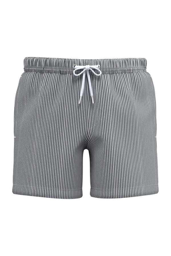 Short de bain écoresponsable rayé homme White / Iron Grey Stripes Spasso