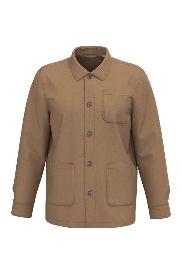 Veste worker écoresponsable délavée homme Washed Dark Camel NATIVE SPIRIT