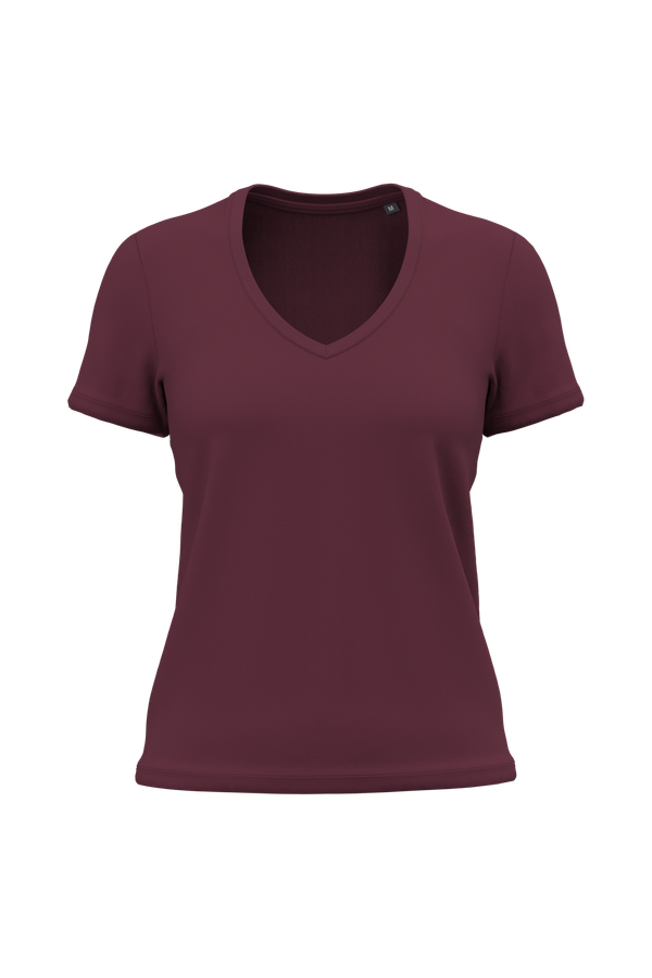 T-shirt BIO150 col V femme Wine Kariban