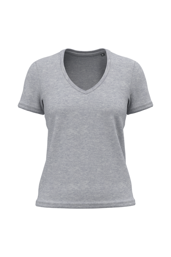 T-shirt BIO150 col V femme Oxford Grey Kariban