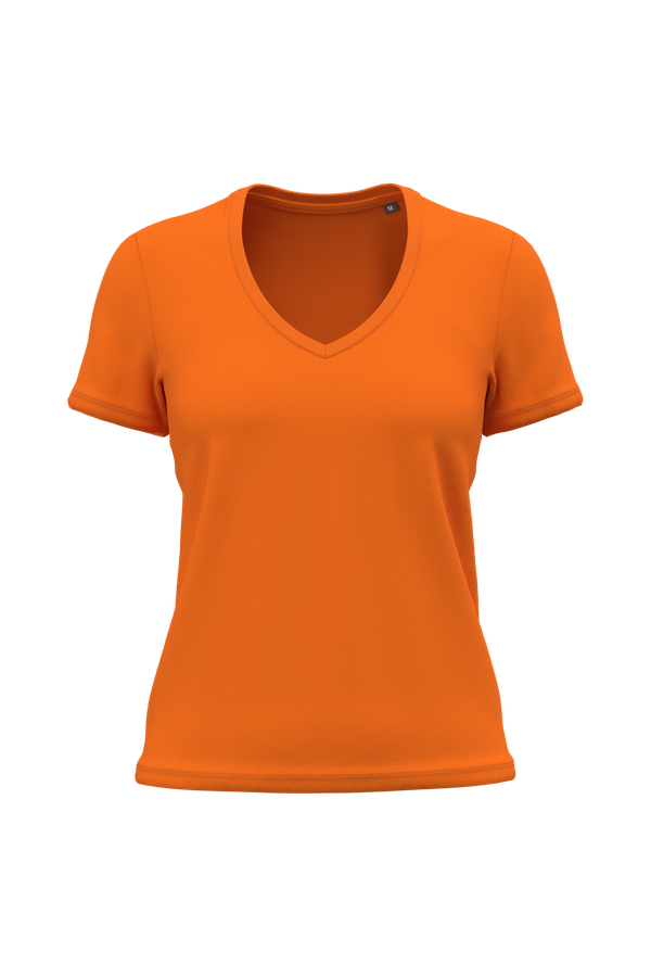 T-shirt BIO150 col V femme Orange Kariban