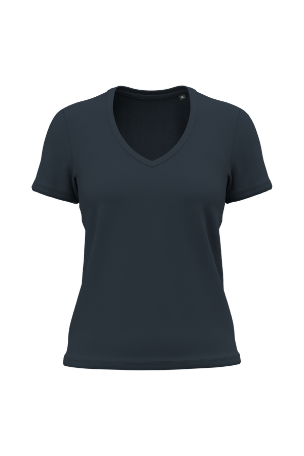 T-shirt BIO150 col V femme Navy Kariban