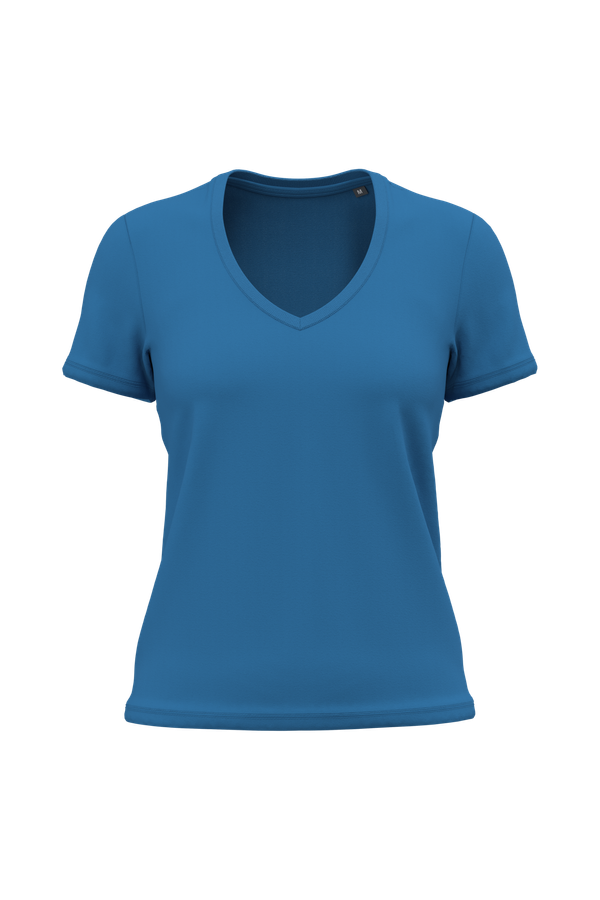 T-shirt BIO150 col V femme Light Royal Blue Kariban