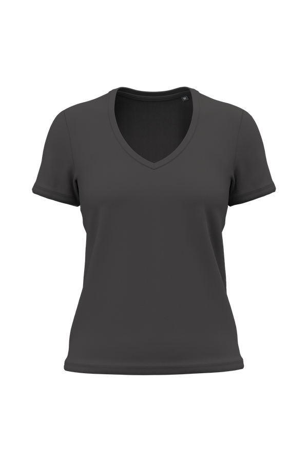 T-shirt BIO150 col V femme Dark Grey Kariban