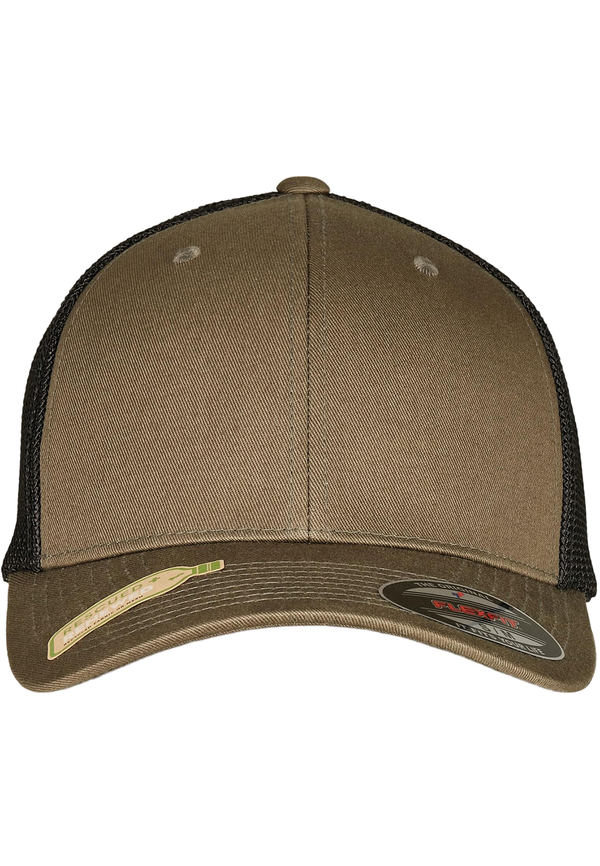 Casquette en maille recyclée Trucker OLIVE / BLACK FLEXFIT
