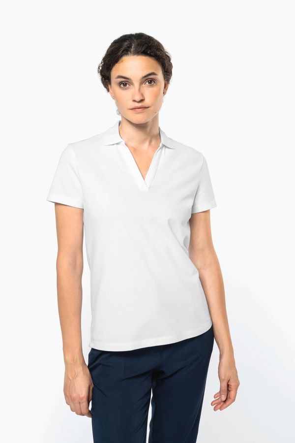 Polo col en V coton Supima® femme Black Kariban Premium