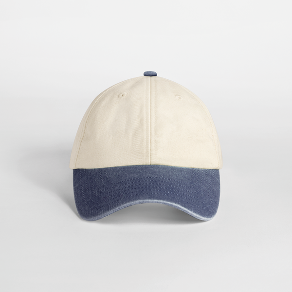 Casquette vintage compacte visière contrastée Natural / Vintage Denim Beechfield®