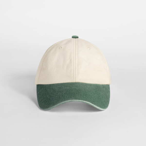 Casquette vintage compacte visière contrastée Natural / Vintage Bottle Green Beechfield®