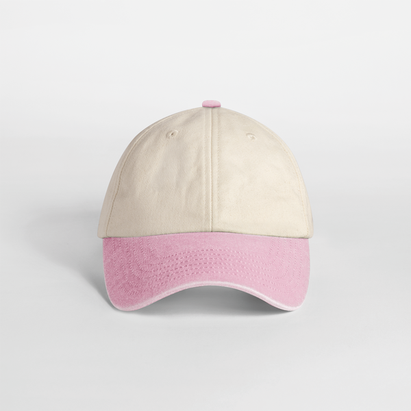Casquette vintage compacte visière contrastée Natural / Vintage Dusty Pink Beechfield®