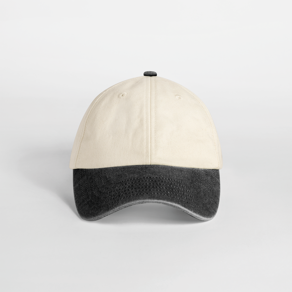 Casquette vintage compacte visière contrastée Natural / Vintage Black Beechfield®