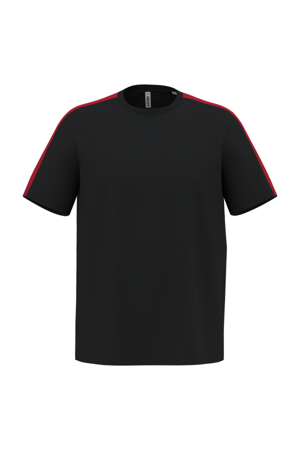 T-shirt teamwear bicolore unisexe Black / Sporty Red PROACT®