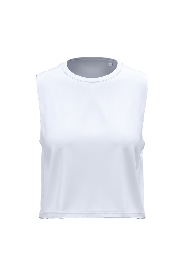 T-shirt crop sans manches femme White PROACT®
