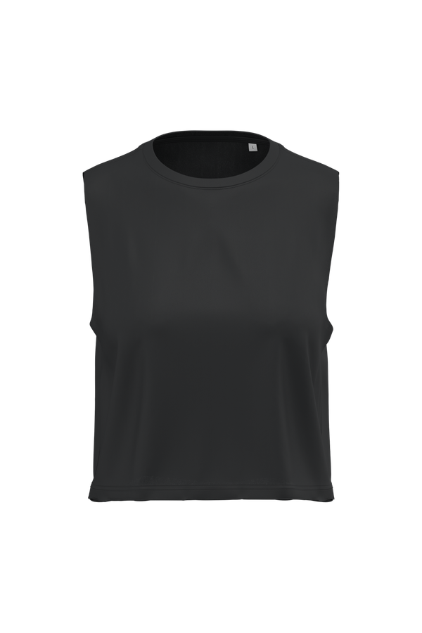 T-shirt crop sans manches femme Black PROACT®