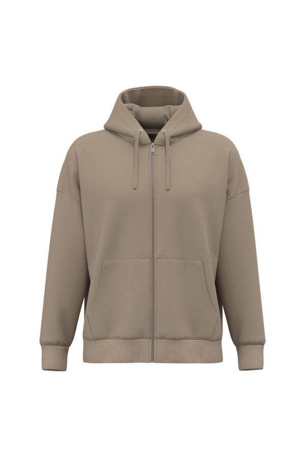 Sweat-shirt écoresponsable zippé à capuche oversize unisexe Wet Sand Native Spirit