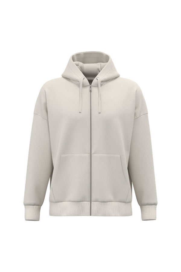 Sweat-shirt écoresponsable zippé à capuche oversize unisexe Ivory Native Spirit