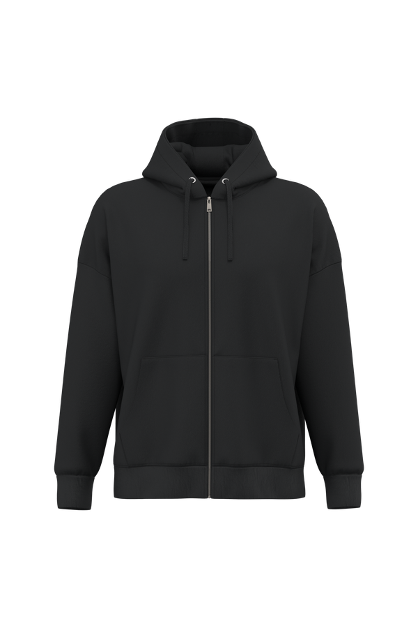 Sweat-shirt écoresponsable zippé à capuche oversize unisexe Black Native Spirit