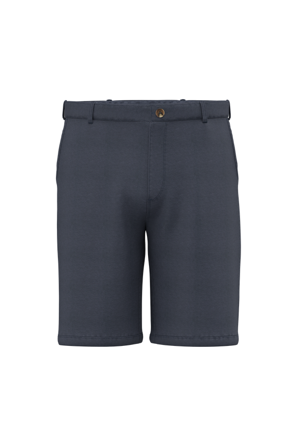 Bermuda écoresponsable délavé en French Terry homme Washed Navy Blue Spasso