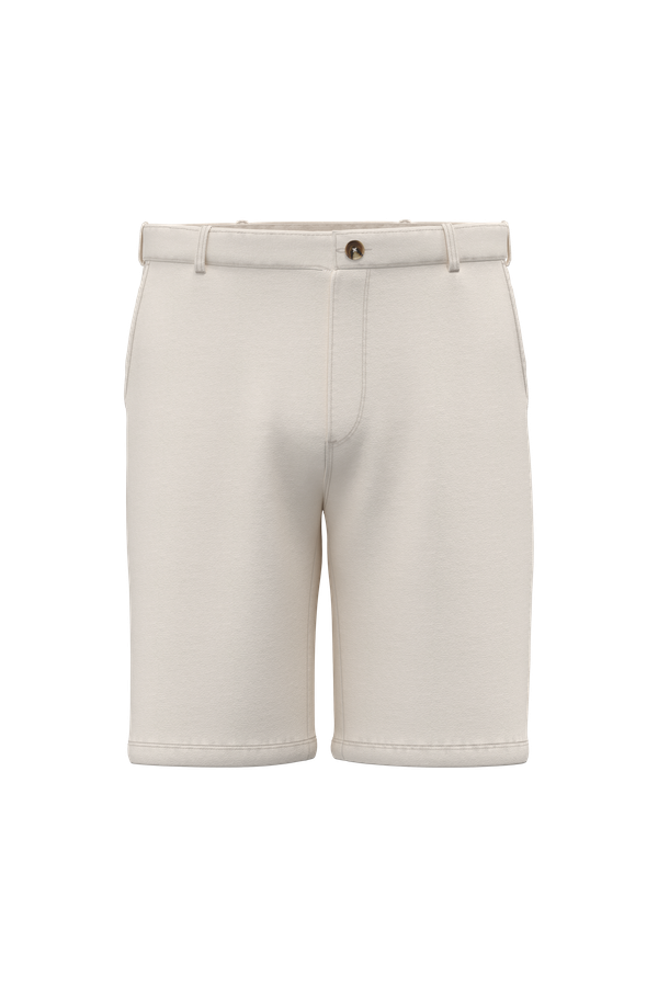 Bermuda écoresponsable délavé en French Terry homme Washed Ivory Spasso