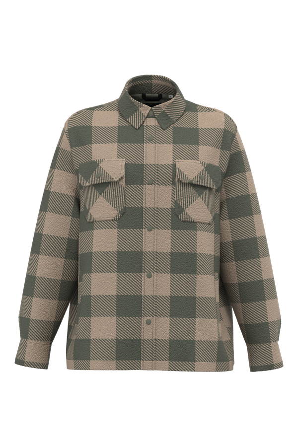 Surchemise rembourrée écoresponsable à carreaux homme Wet Sand / Organic Khaki Checked Native Spirit