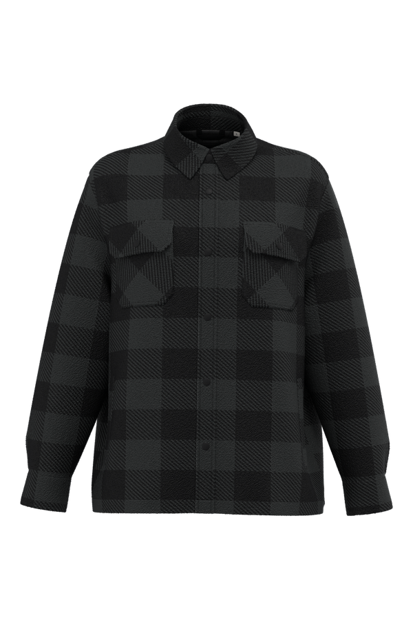 Surchemise rembourrée écoresponsable à carreaux homme Iron Grey / Black Checked Native Spirit