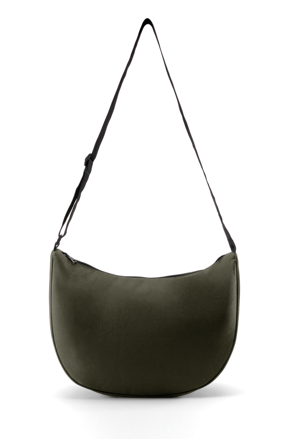 Sac bandoulière demi-lune écoresponsable Organic Khaki / Black Native Spirit