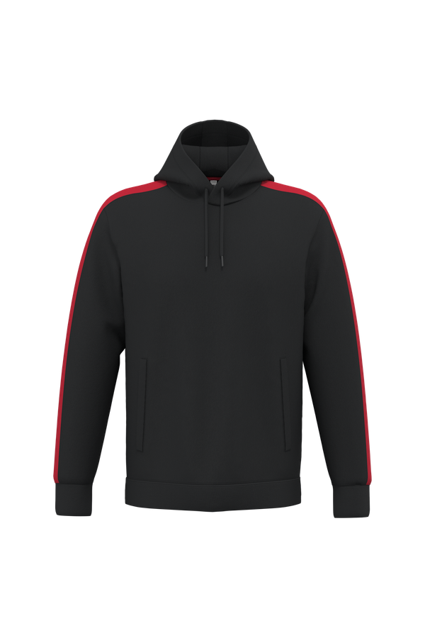 Sweat-shirt à capuche teamwear bicolore unisexe Black / Sporty Red PROACT®