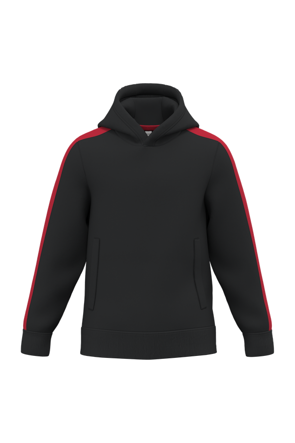 Sweat-shirt à capuche teamwear bicolore enfant Black / Sporty Red PROACT®