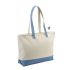 ANTIGUA -SAC SHOPPING ZIPPÉ BICOLORE COTON 630GSM Naturel / Bleu Ciel UBAG