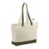 ANTIGUA -SAC SHOPPING ZIPPÉ BICOLORE COTON 630GSM Naturel / Khaki UBAG
