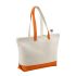 ANTIGUA -SAC SHOPPING ZIPPÉ BICOLORE COTON 630GSM Natural / Orange UBAG