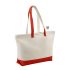 ANTIGUA -SAC SHOPPING ZIPPÉ BICOLORE COTON 630GSM Natural / Red UBAG
