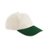 CONTRAST PEAK LEISURE CAP Natural / Forest Green BEECHFIELD