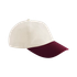 CONTRAST PEAK LEISURE CAP Natural / Burgundy BEECHFIELD
