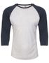 couleur Heather White (Tri-Blend) / Indigo (Tri-Blend)