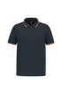 Polo homme manches courtes à rayures Navy / Orange Kariban