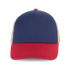 Casquette trucker 5 panneaux en coton canvas - K-up Gold Label Mood Indigo / Light Scarlet Red / Beige Sand K-up