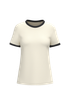 T-shirt ringer écoresponsable à bords contrastés effet délavé femme ringer tee Ivory / Washed black Native Spirit