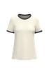 T-shirt ringer écoresponsable à bords contrastés effet délavé femme ringer tee Ivory / Washed Navy Blue Native Spirit