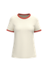 T-shirt ringer écoresponsable à bords contrastés effet délavé femme ringer tee Ivory / Washed Paprika Native Spirit