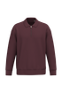 Sweat-shirt écoresponsable quart zip col polo à épaules tombantes unisexe Dark Cherry Native Spirit