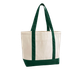 EARTHAWARE® ORGANIC VARSITY SHOPPER 407GSM Natural / Bottle Green WESTFORD MILL