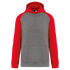 Sweat-shirt capuche bicolore enfant Grey Heather / Sporty Red PROACT®