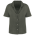 Chemise à col bowling manches courtes en lin femme Organic Khaki Spasso